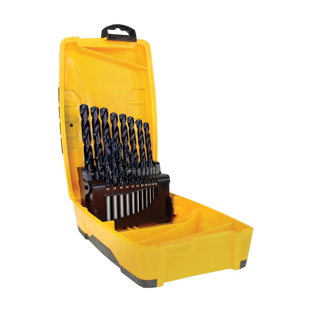 ALPHA 19PC STAINLESS STEEL PLUS METRIC DRILL SET 1.0-10.0MM - TUFFBOX